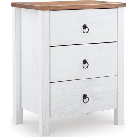 Powell Furniture Powell Furniture D1222A19C3 Anson 3 Drawers Chest; Oak & Distressed White D1222A19C3